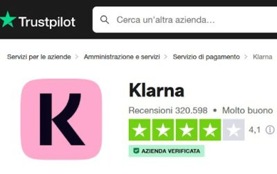 valutazione di klarna su trustpilot